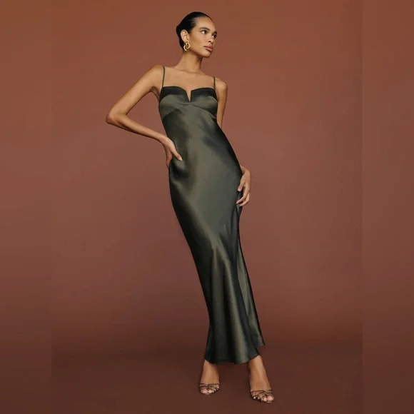 Reformation Brie Silk Dress - Picture 1 of 10